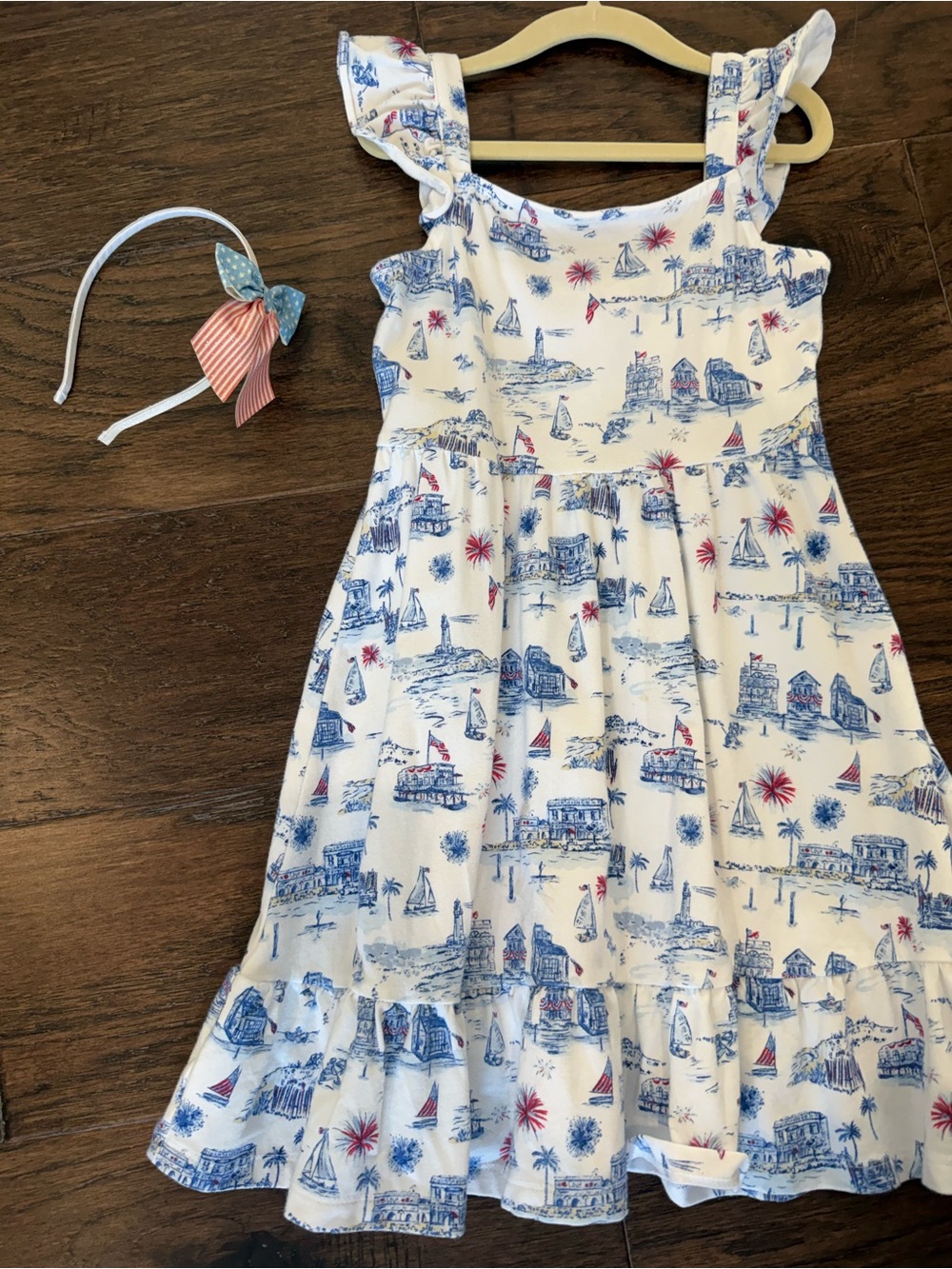 Janie and Jack Patriotic Toile Dress and Headband